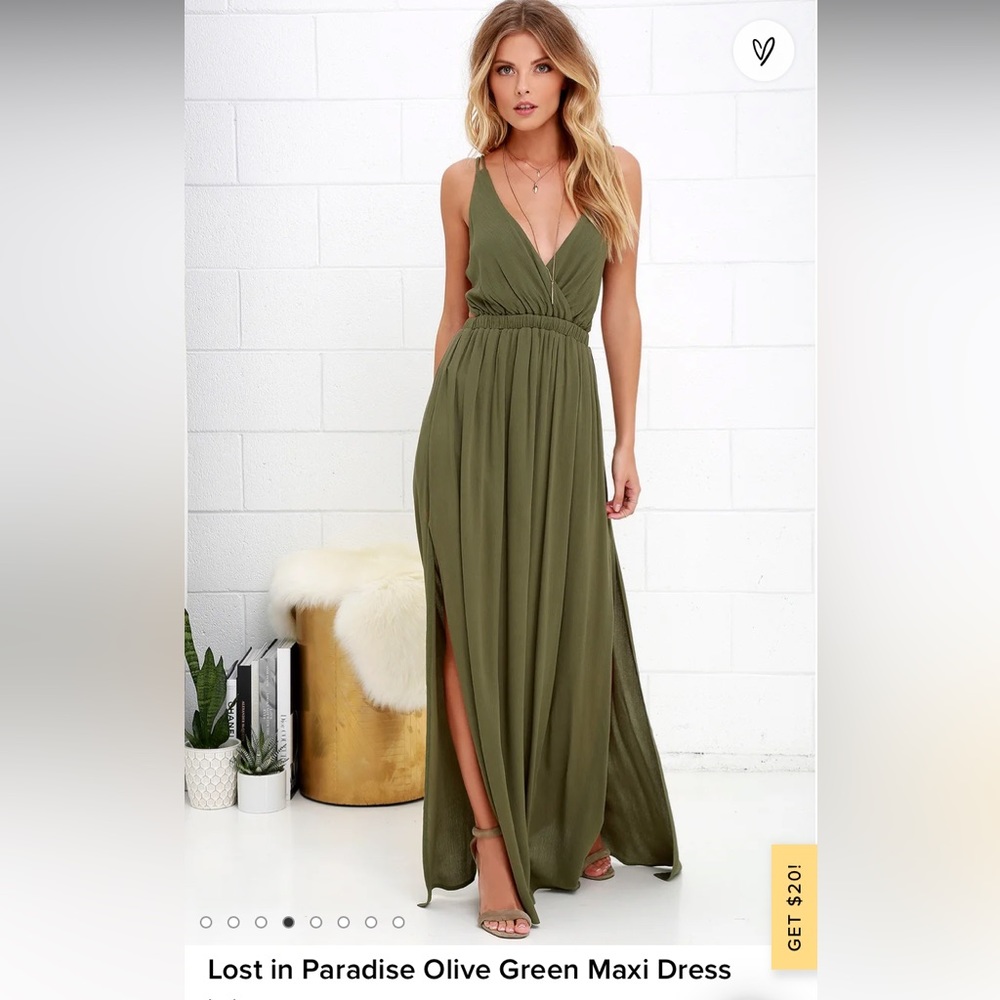 Lulu’s Lost in Paradise Olive Green Size medium